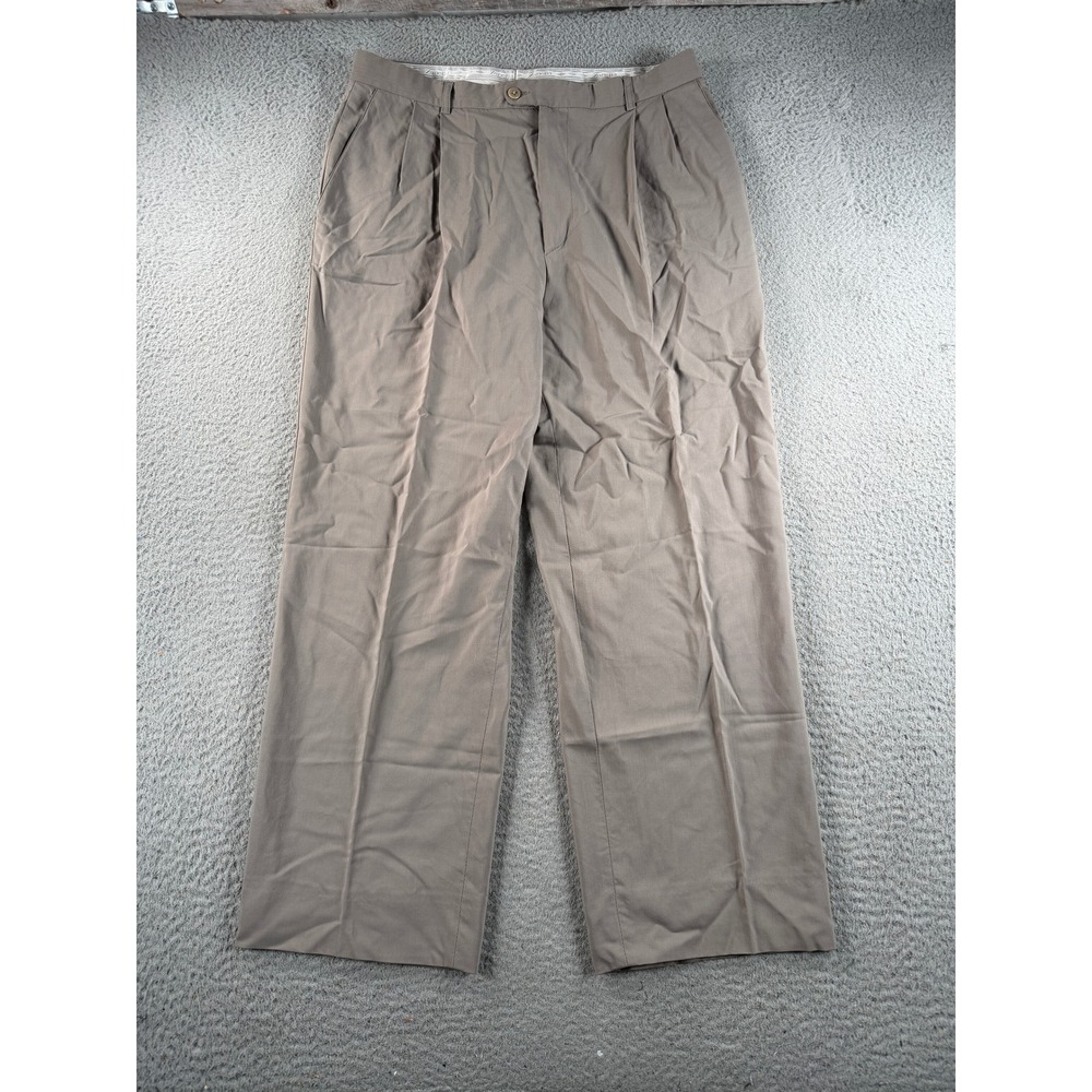 Zanella Gentleman Dress Pants Mens 32x28 Wool Pleated Italy Luxury Trousers